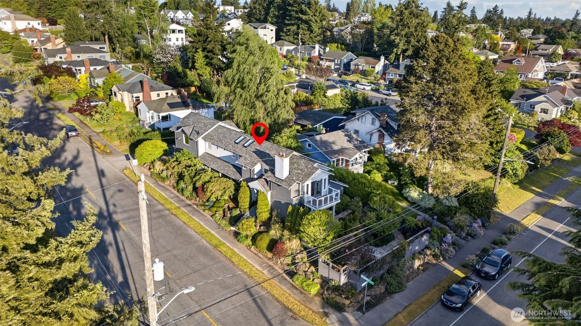 7700 California Avenue Southwest Seattle, WA 98136 - Photo 39 of 40 an aerial view of swimming pool patio and mountain view in back