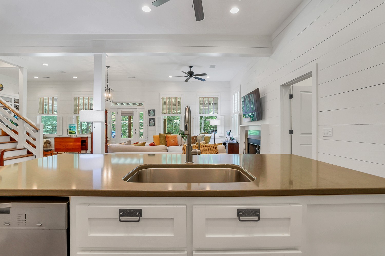 5536 Boy Scout Road Franklin, TN 37064 - Photo 16 of 61 a view with kitchen island a sink a counter space and stainless steel appliances