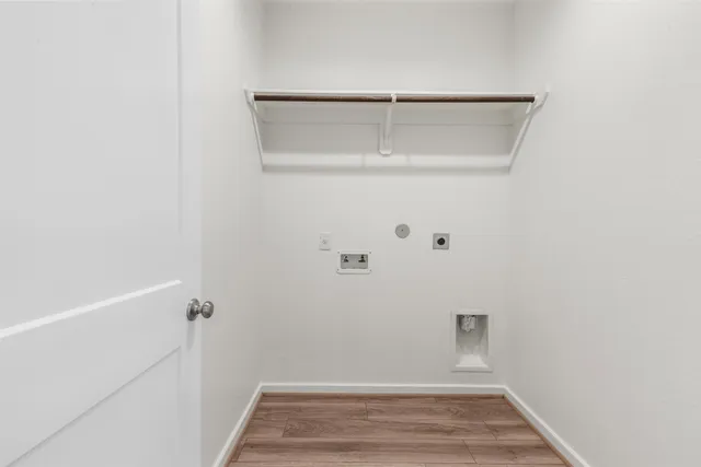 a view of small space with racks on the wall