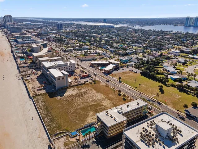 an aerial view of a city