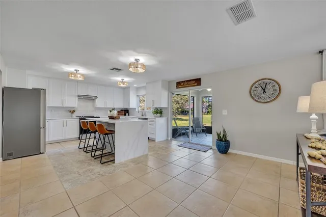 a view of a dining area with furniture