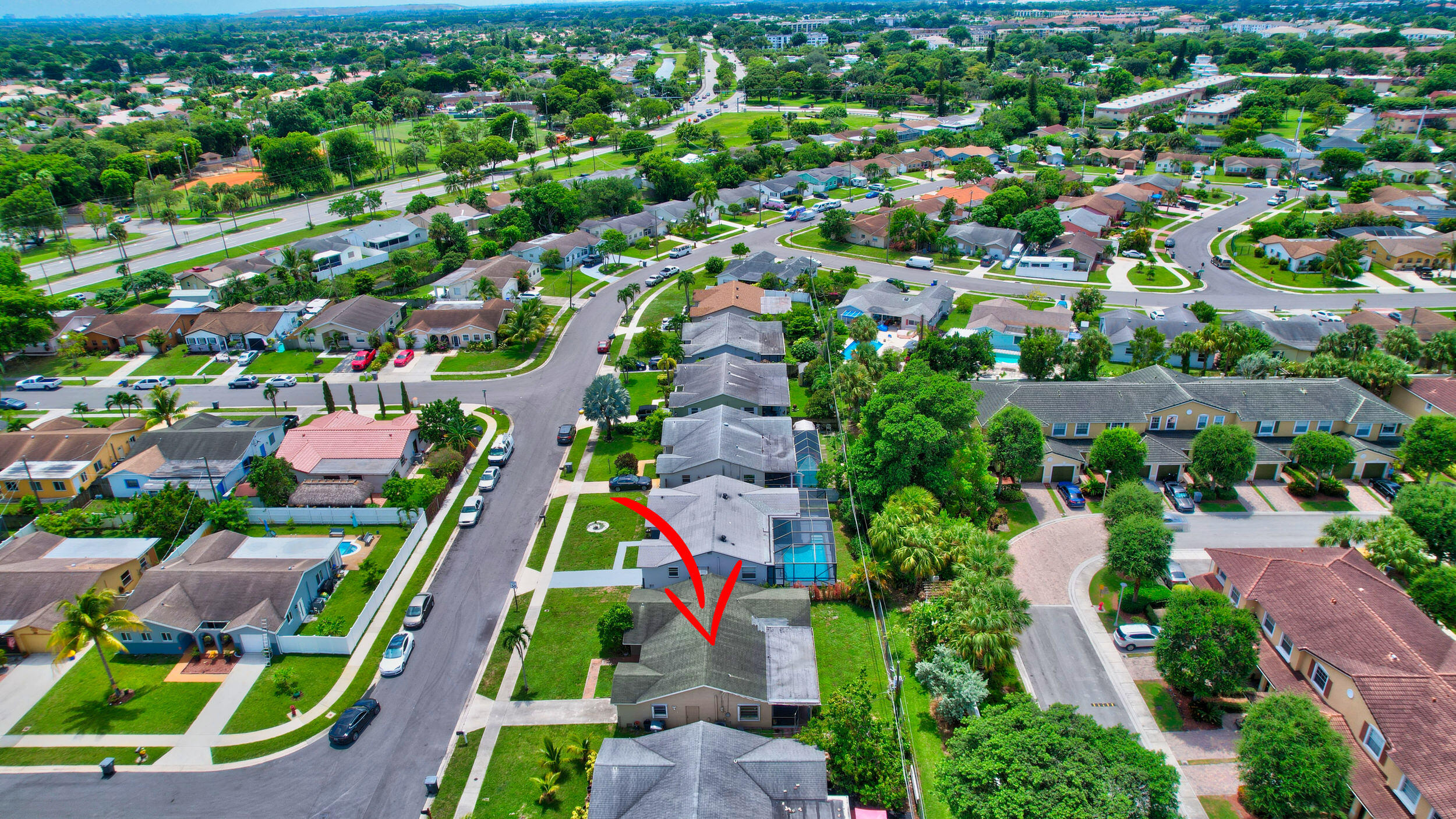 22093 Southwest 58th Avenue Boca Raton, FL 33428 - Photo 32 of 36 an aerial view of residential houses with outdoor space and street view