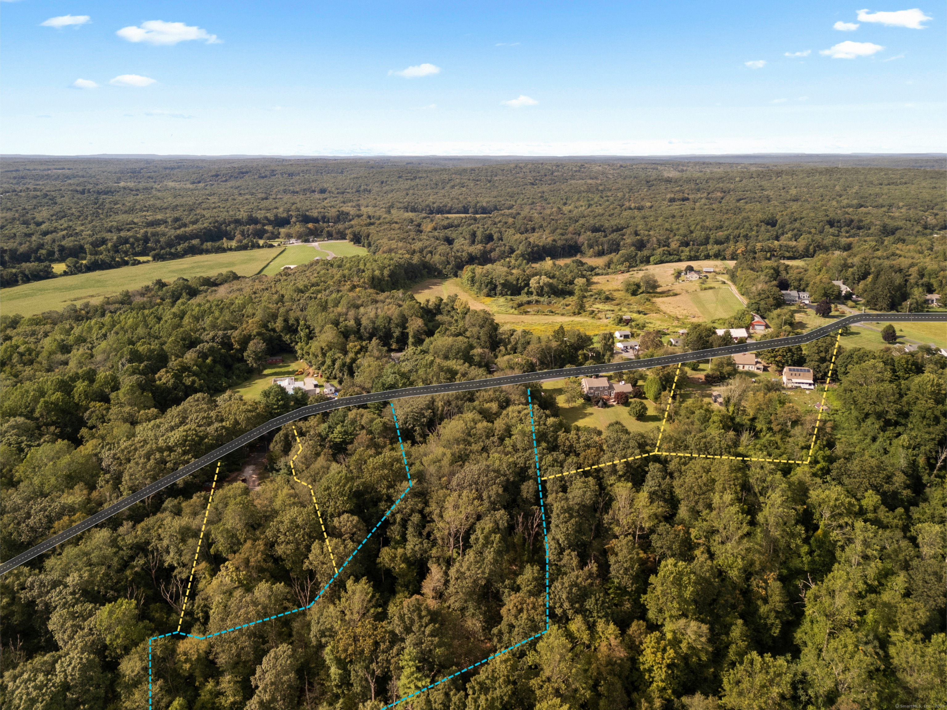 139 Forsyth Road Salem, CT 06420 - Photo 2 of 13 Undeveloped Land For Sale= Blue Boundary Line (reference only)