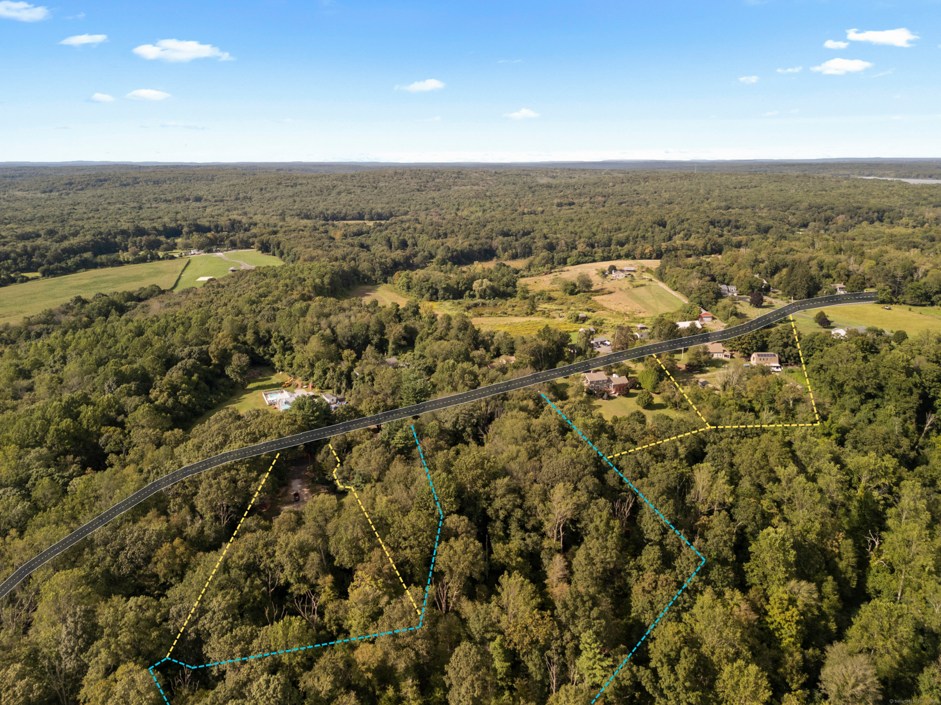 139 Forsyth Road Salem, CT 06420 - Photo 5 of 13 Undeveloped Land For Sale= Blue Boundary Line (reference only)