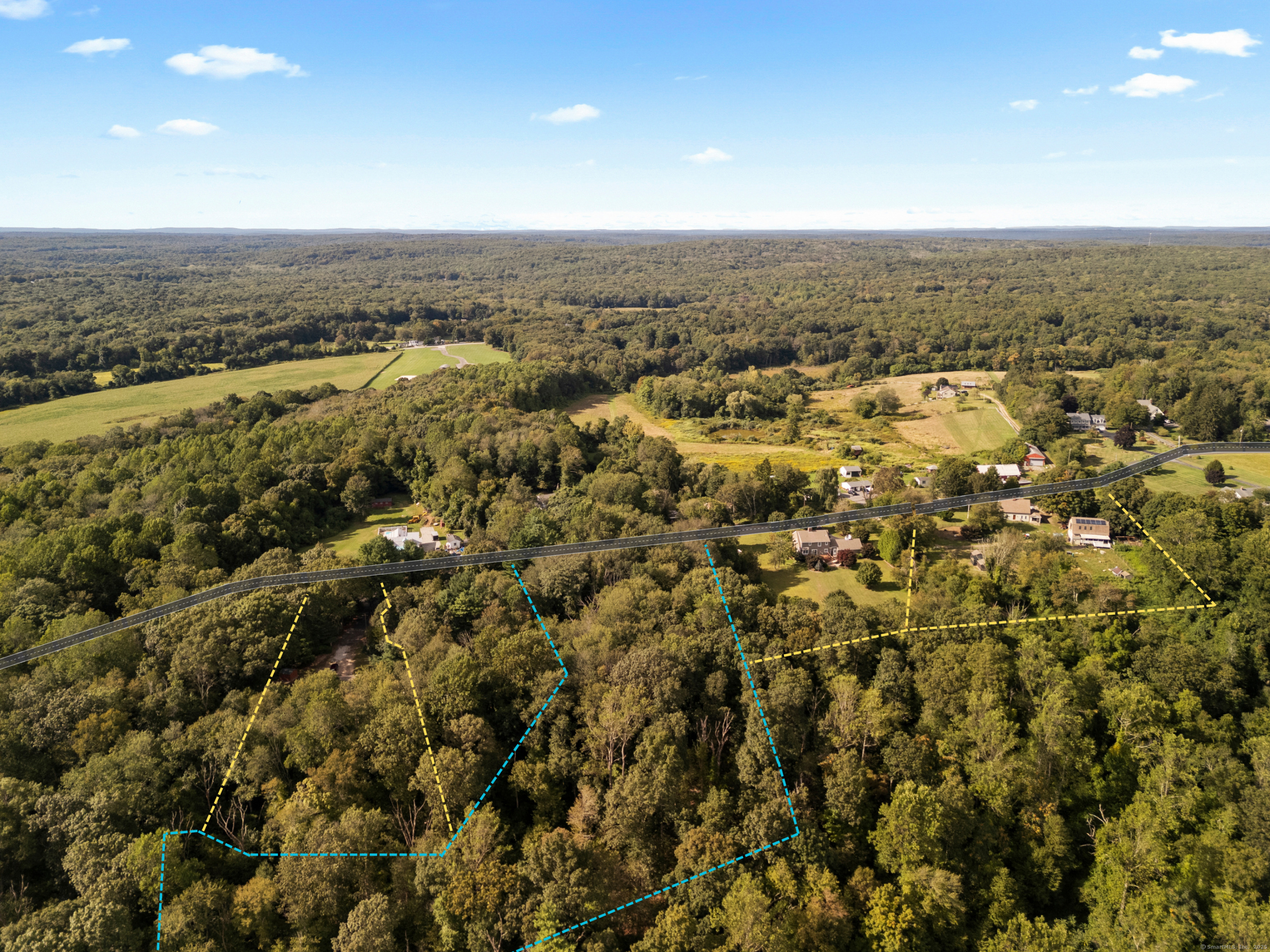 139 Forsyth Road Salem, CT 06420 - Photo 6 of 13 Undeveloped Land For Sale= Blue Boundary Line (reference only)