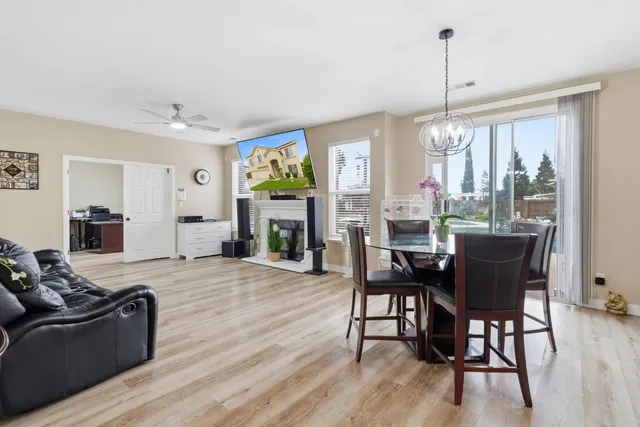 a workspace with furniture and window