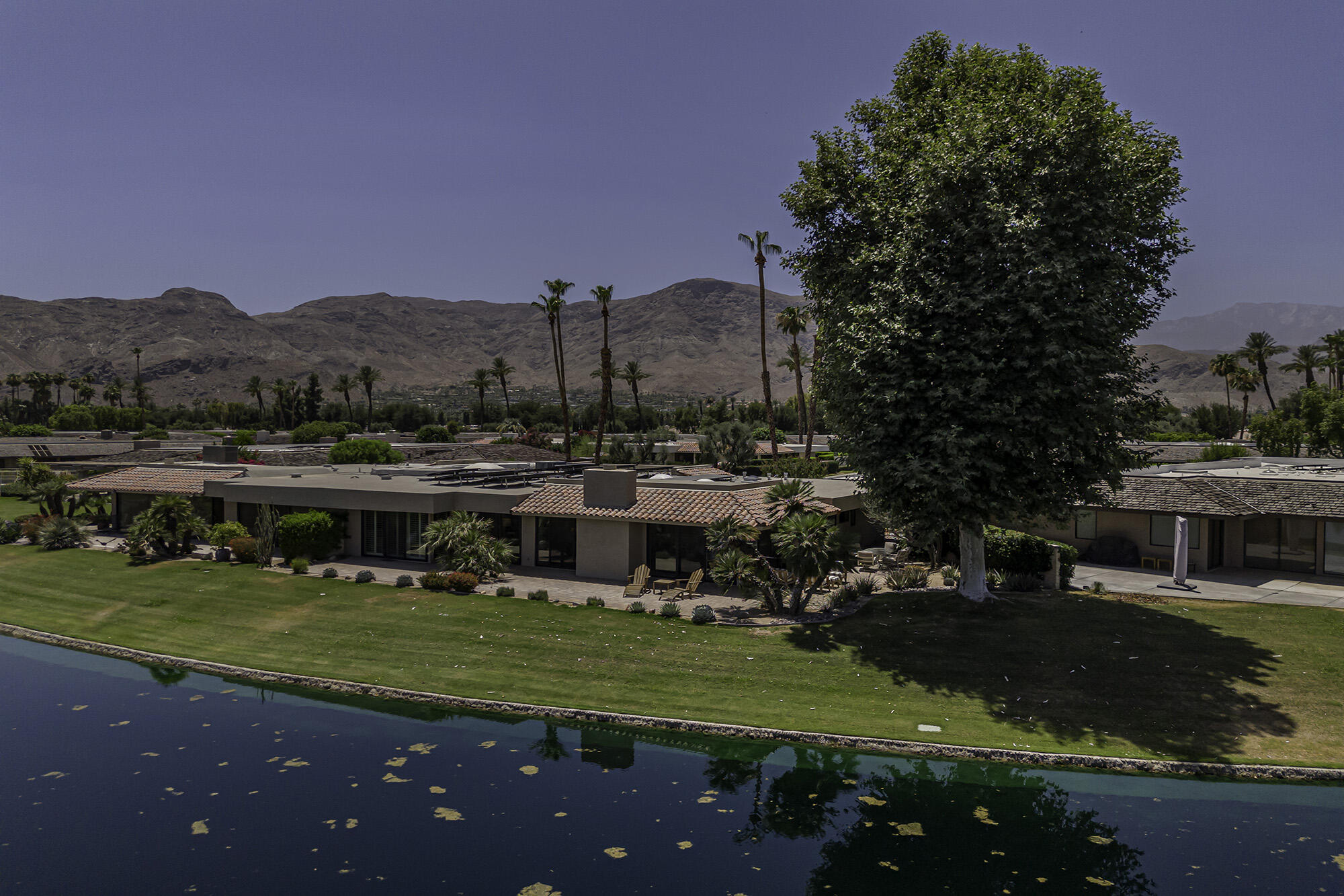 a view of a town with big houses