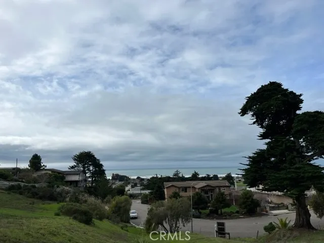 an aerial view of beach and yard