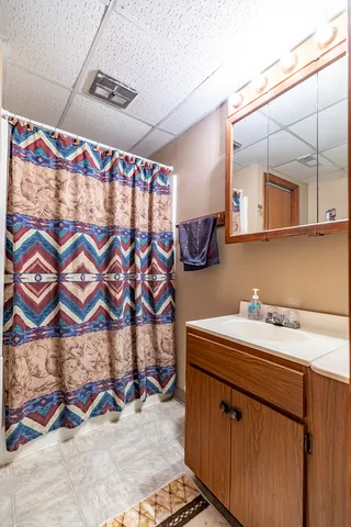 a aerial view of a house with a big yard plants and large trees