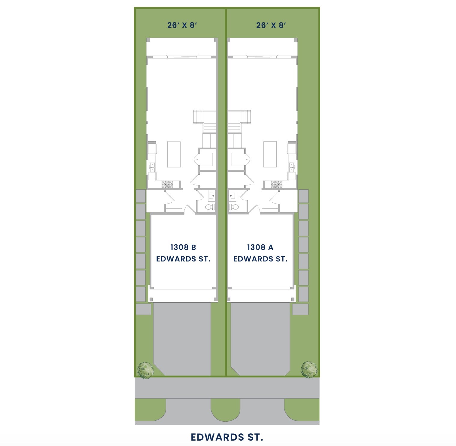 1308 Edwards Street, Unit A Houston, TX 77007 - Photo 38 of 39 Site plan