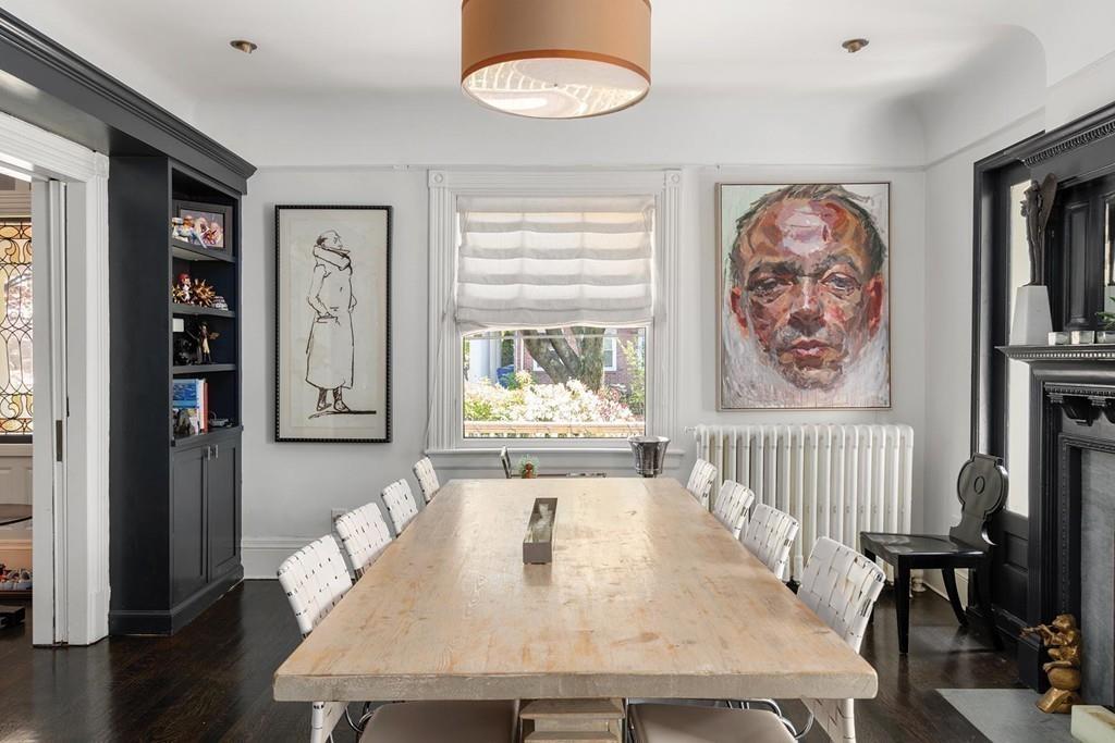 114 Naples Road Brookline, MA 02446 - Photo 8 of 24 a dining room with wooden floor