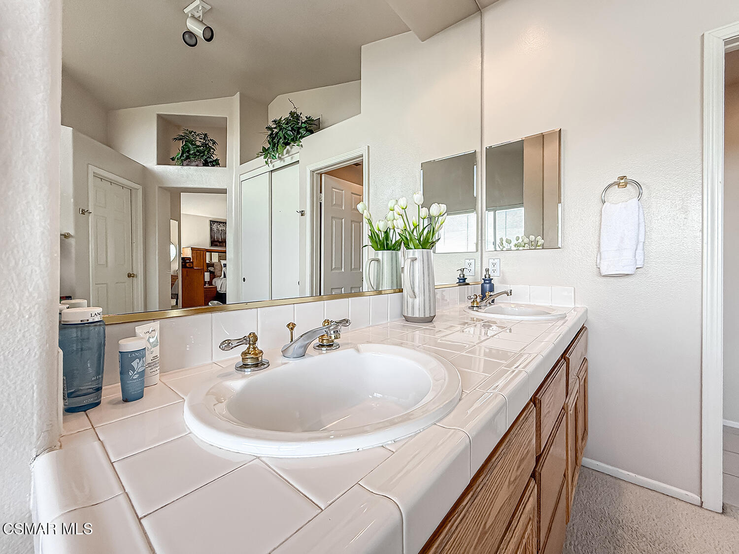 260 Sycamore Ridge Street Simi Valley, CA 93065 - Photo 40 of 59 a bathroom with a sink and a mirror