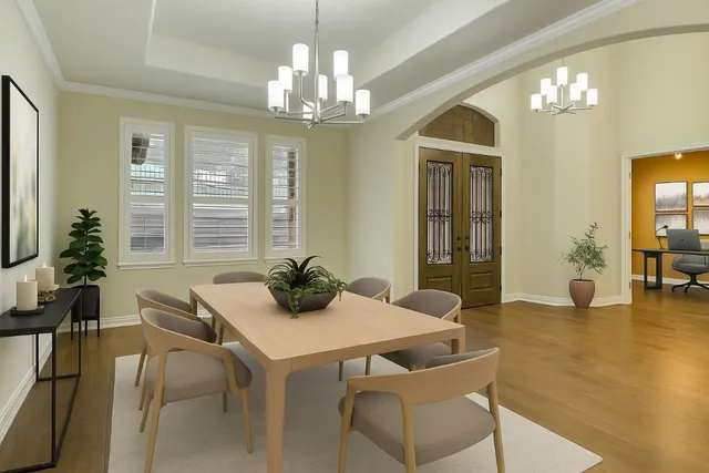 a living room with furniture fireplace and window