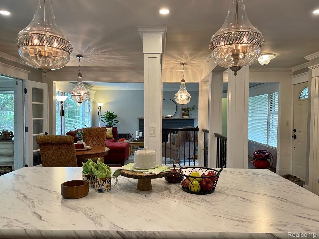929 Main Street Fenton, MI 48430 - Photo 10 of 28 Overlooking custom island into living room and dining area.