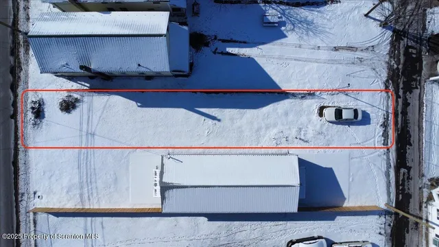 an aerial view of a large building