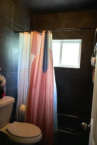 a bathroom with a toilet a sink and shower