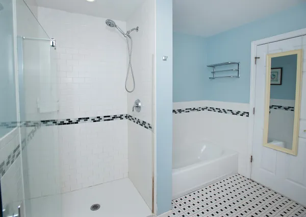 a bathroom with a shower