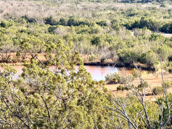 a view of a field with an ocean