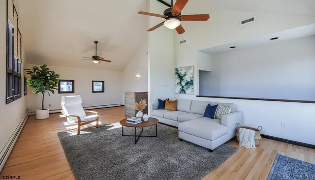 a living room with furniture