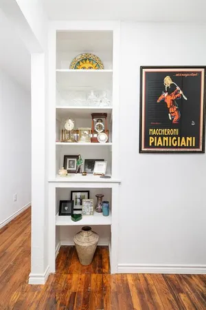 a view of kitchen from the hallway