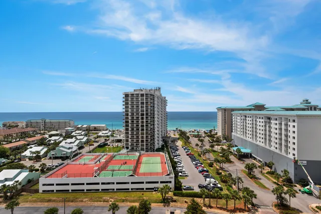 an aerial view of a city