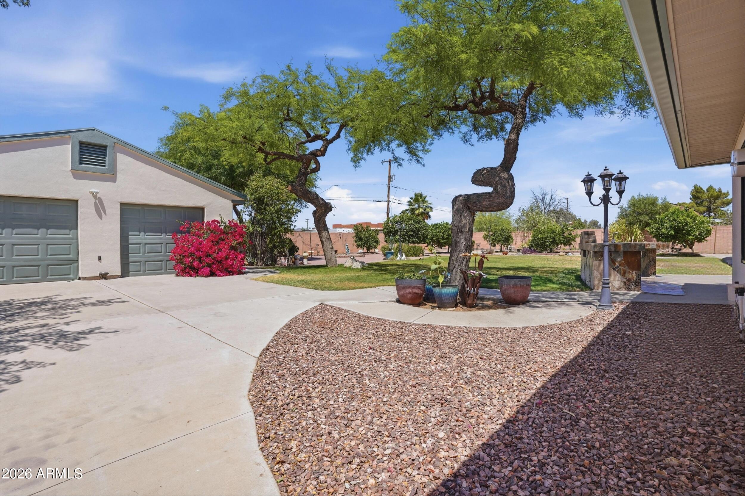6334 East Albany Street Mesa, AZ 85205 - Photo 49 of 72 a view of a house with a yard and potted plants
