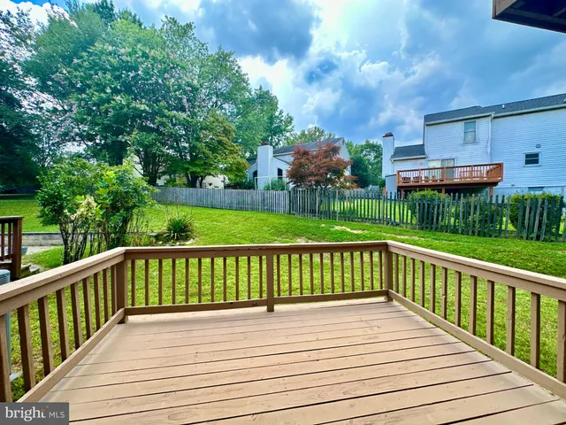 a view of a wooden deck