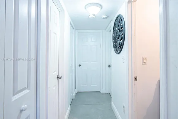 a view of a hallway with elevator