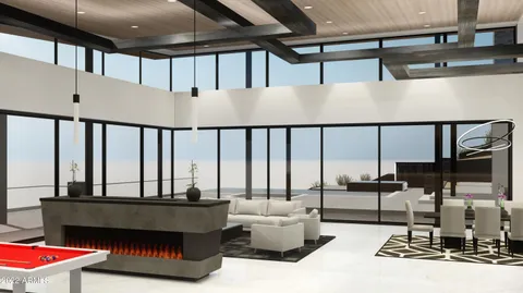 a living room with patio furniture