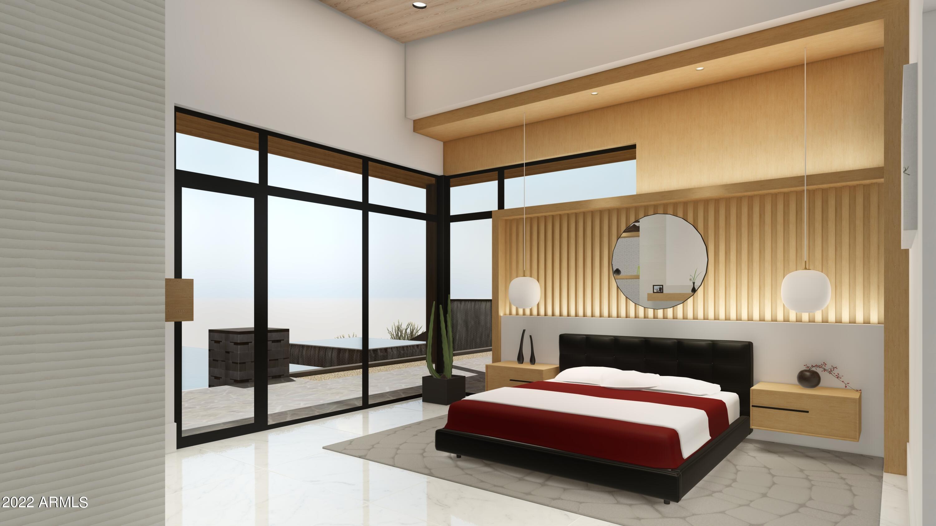 13096 East Cibola Road, Unit 30 Scottsdale, AZ 85259 - Photo 3 of 12 a bedroom with a bed and a large window