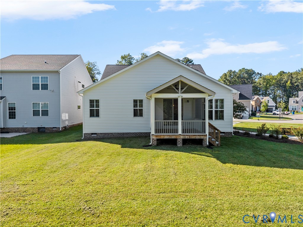 8819 Roberta Road Mechanicsville, VA 23116 - Photo 66 of 79 Screened porch with wood railing and steps, white