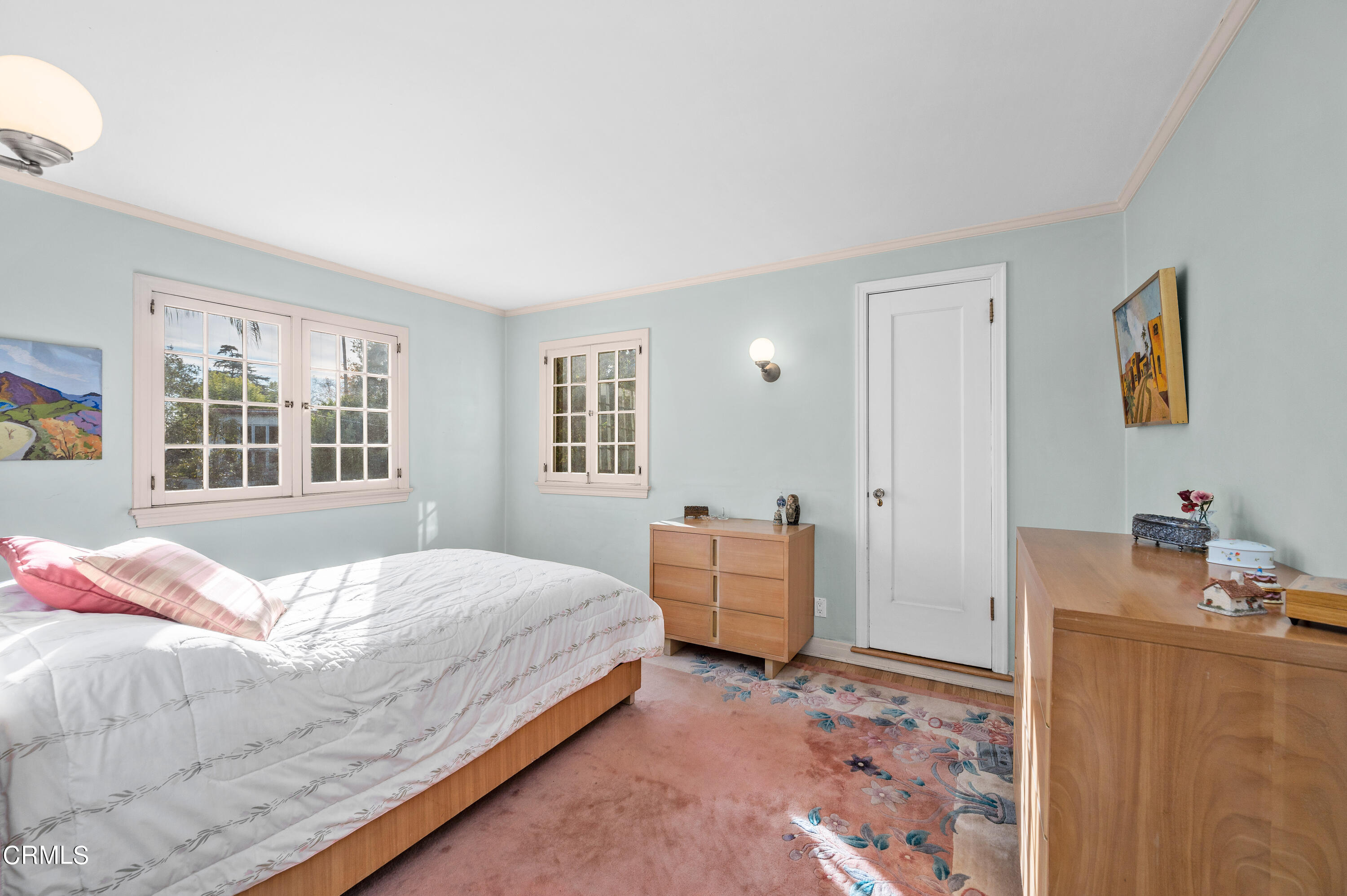 818 Old Mill Road Pasadena, CA 91108 - Photo 45 of 71 a bedroom with a bed and wooden floor
