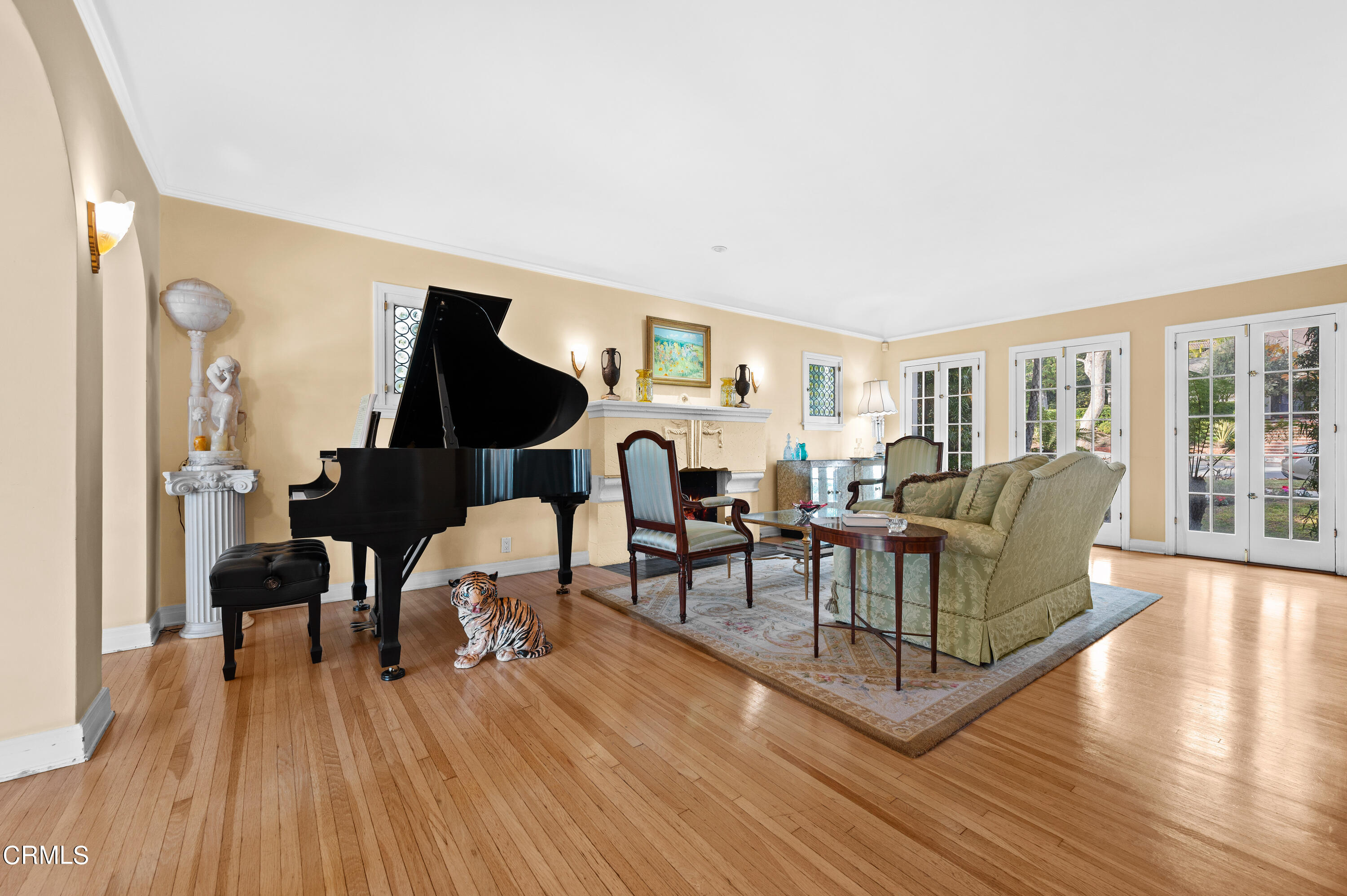 818 Old Mill Road Pasadena, CA 91108 - Photo 8 of 71 a living room with furniture and a wooden floor