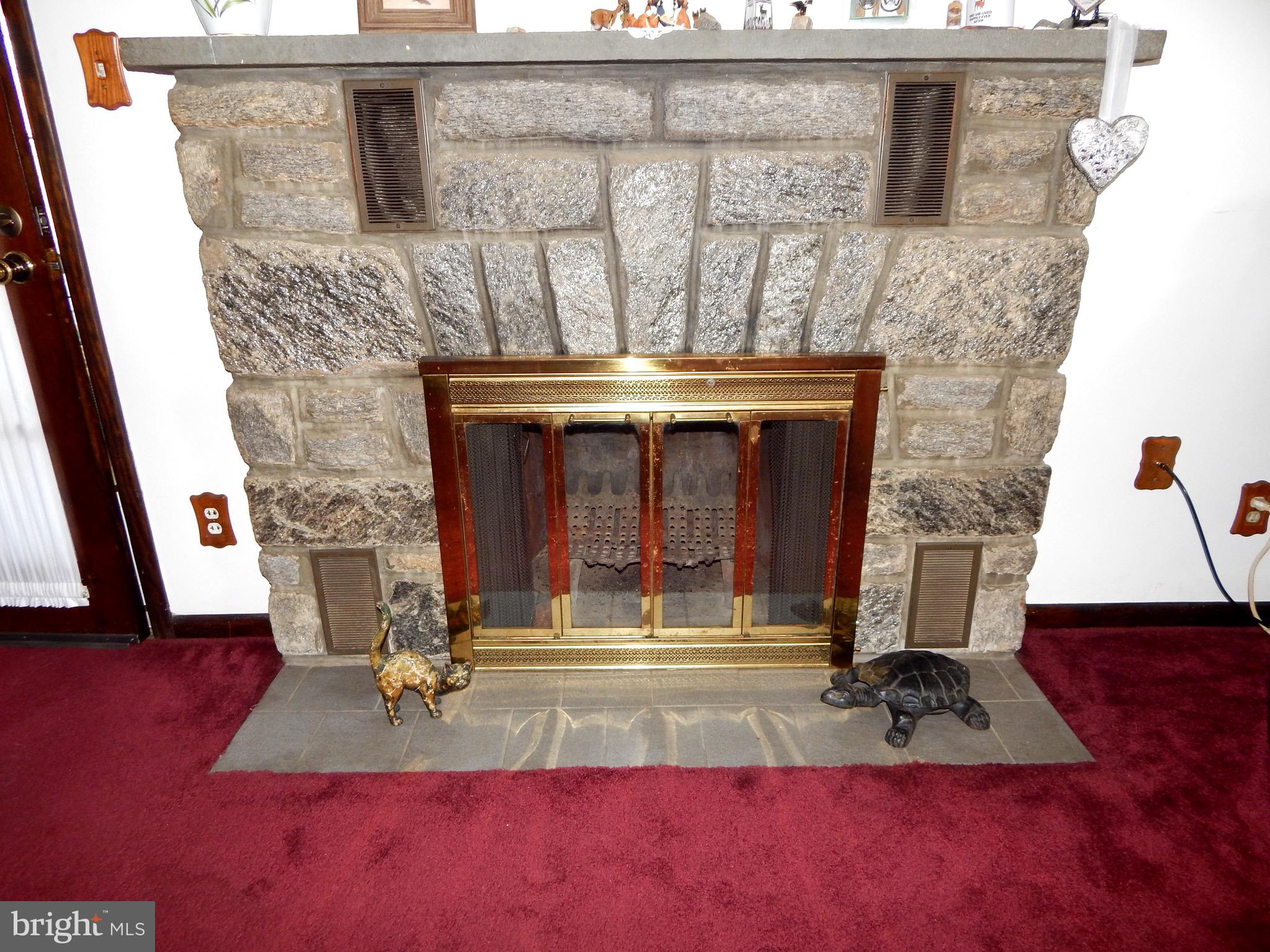 317 Nicholson Road Ridley Park, PA 19078 - Photo 5 of 36 Stone fireplace w/slate mantel (non functional)