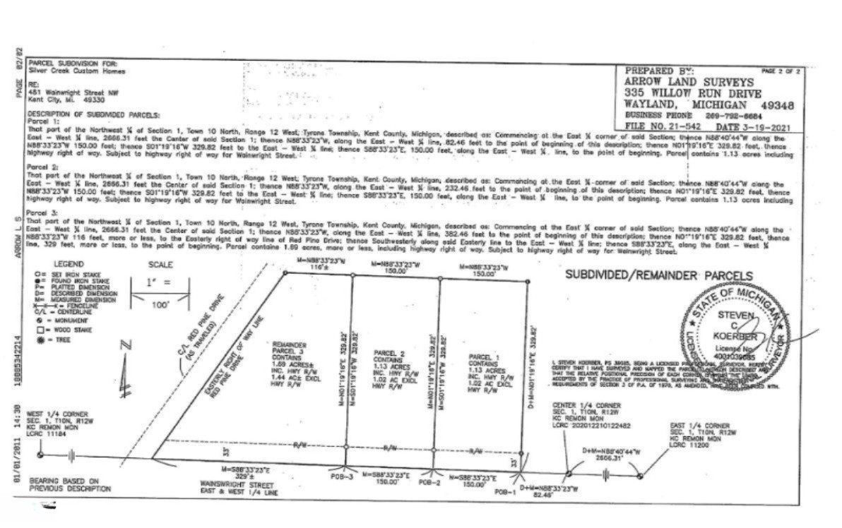493 Wainwright Road Kent City, MI 49330 - Photo 3 of 6 Survey 2