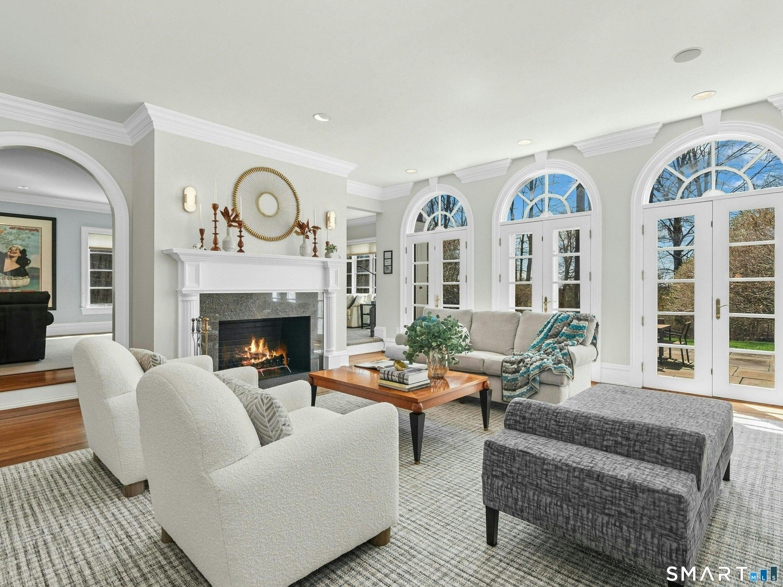 760 Smith Ridge Road New Canaan, CT 06840 - Photo 6 of 38 a living room with furniture fireplace and window
