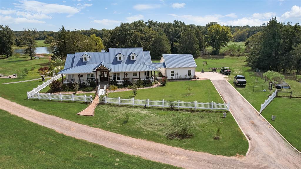 an aerial view of a house