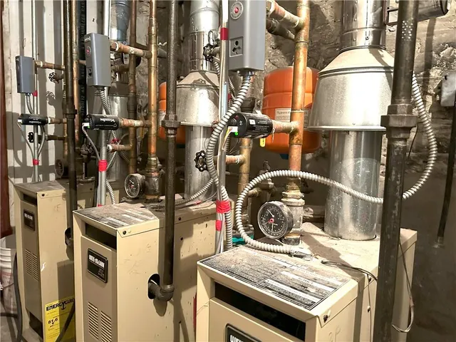a close view of water heater room