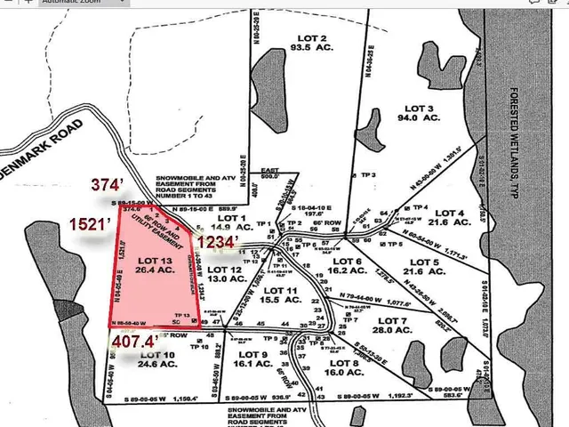 $29,500 | Lot 13 Denmark Road, Wytopitlock, ME 04497