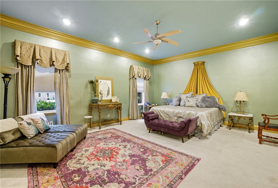 2328 Spindrift Road Virginia Beach, VA 23451 - Photo 12 of 50 Carpeted bedroom featuring ornamental molding and ceiling fan