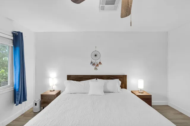 a view of a chandelier in a room