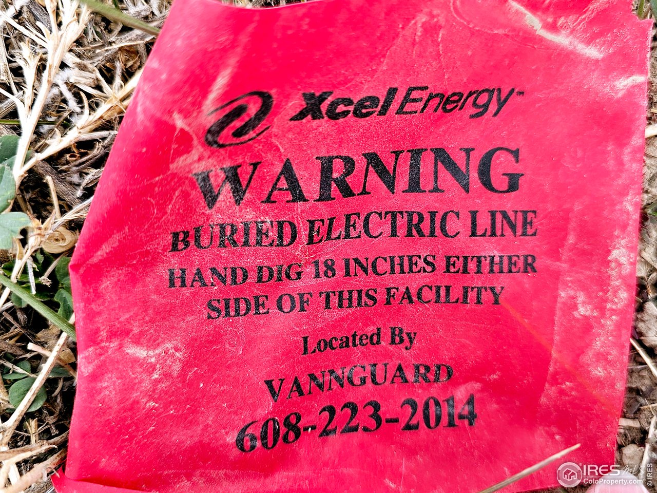 Flag in ground at the property