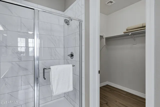 a bathroom with a shower