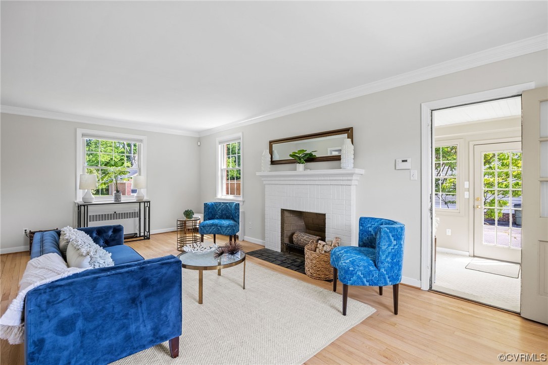 3917 Brook Road Richmond, VA 23227 - Photo 5 of 41 a living room with furniture and a fireplace