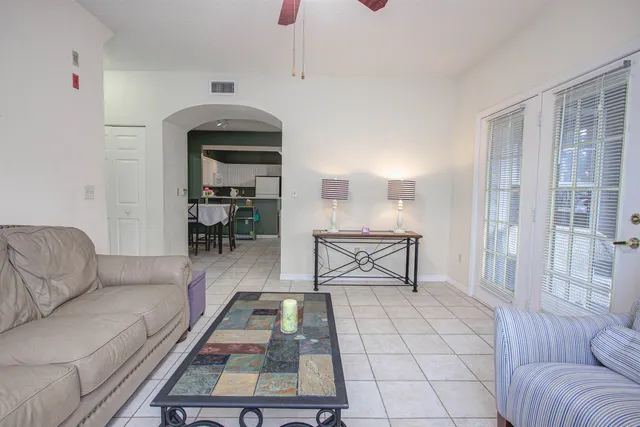 a living room with furniture