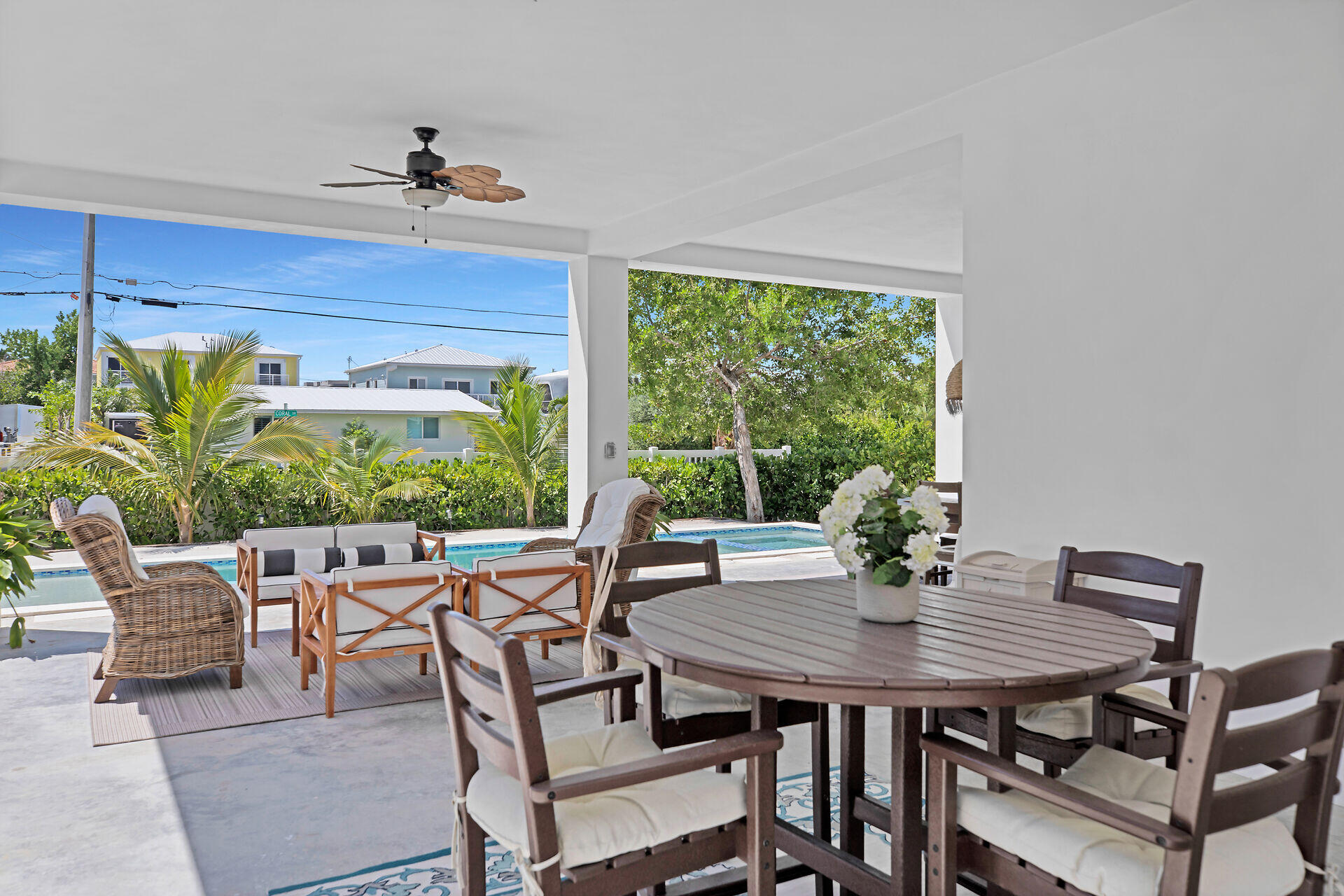 162 Marina Avenue Key Largo, FL 33037 - Photo 37 of 53 a view of a dining room with furniture window and outside view