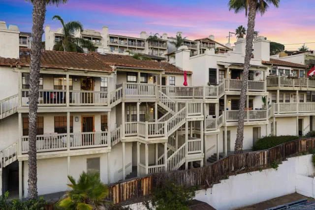 a front view of a multi story building