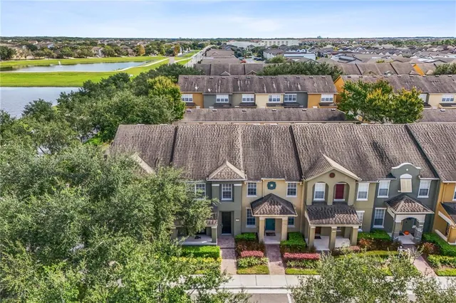 an aerial view of multiple house
