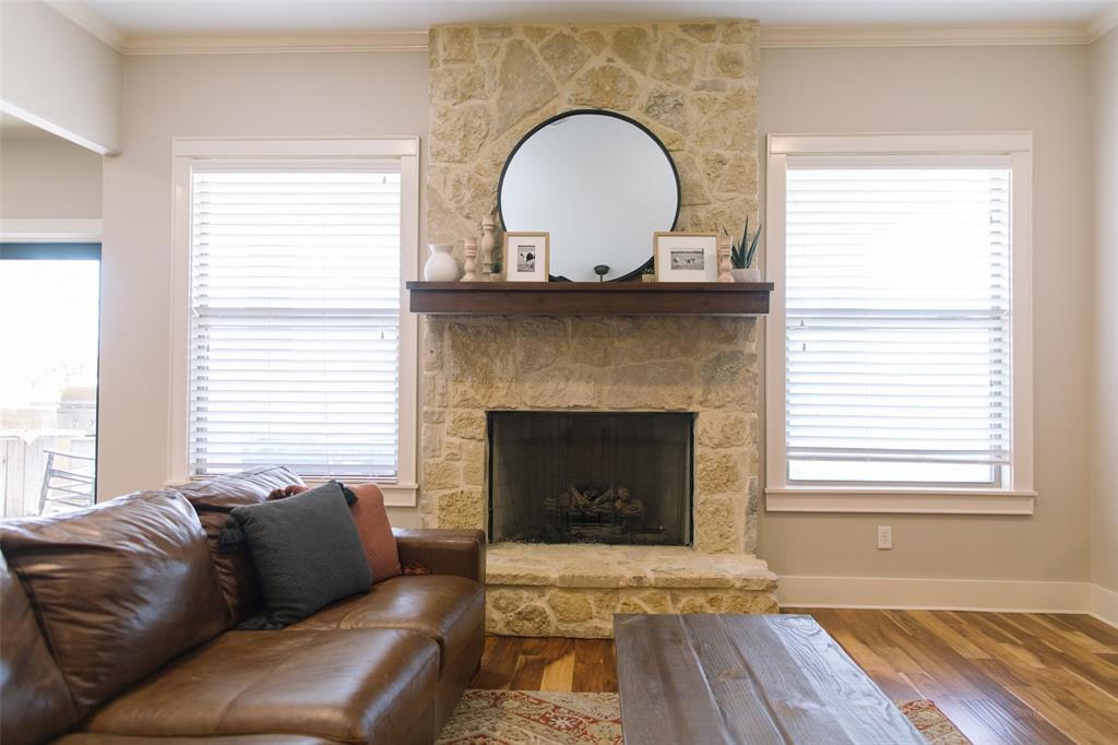 313 Wolf Creek Road Lorena, TX 76655 - Photo 17 of 39 a living room with a couch and a fireplace