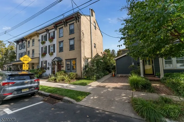 a view of a building with a street
